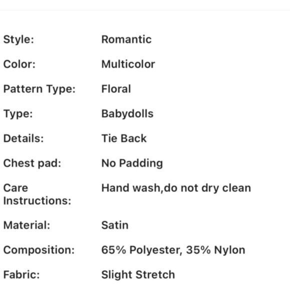 Floral Satin Slip Night Dress Lingerie - Picture 9 of 9